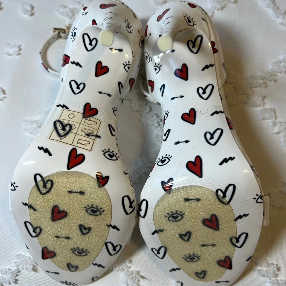 ALDO Brandii Milk Kiss Limited Edition Red Heart Heels SIZE 7.5 - Picture 9 of 15